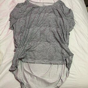 Champion Black and White Striped Women's Tee